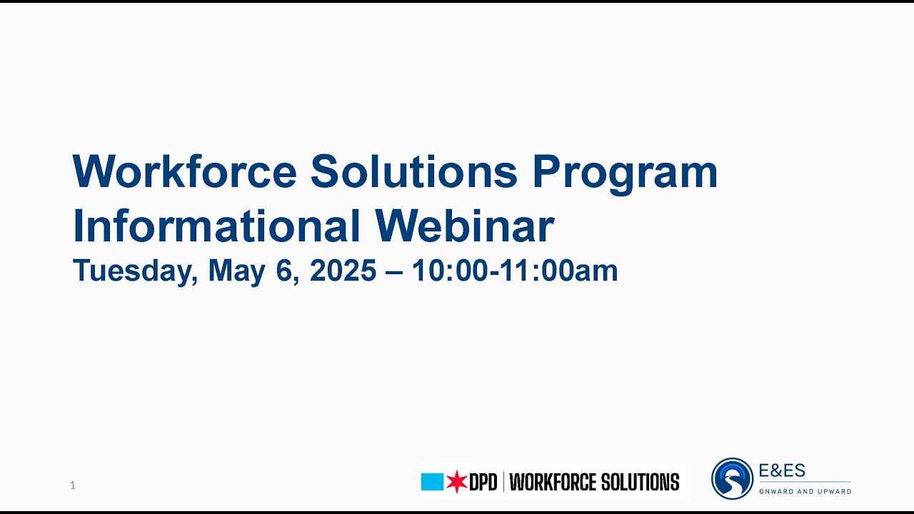 Workforce Solutions May 6 Informational Webinar