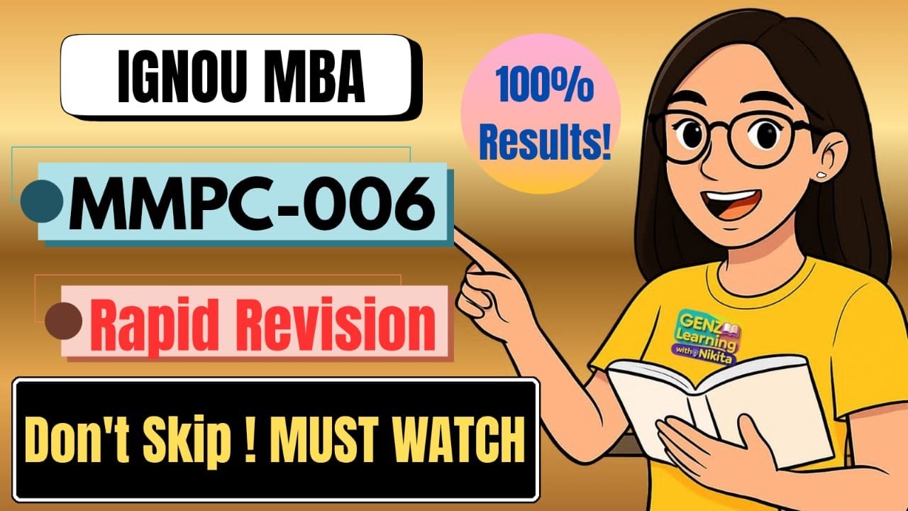 MMPC 006 Important Questions | IGNOU MBA Dec 2025 Exam | Rapid Revision in 30 Mins | Hindi 