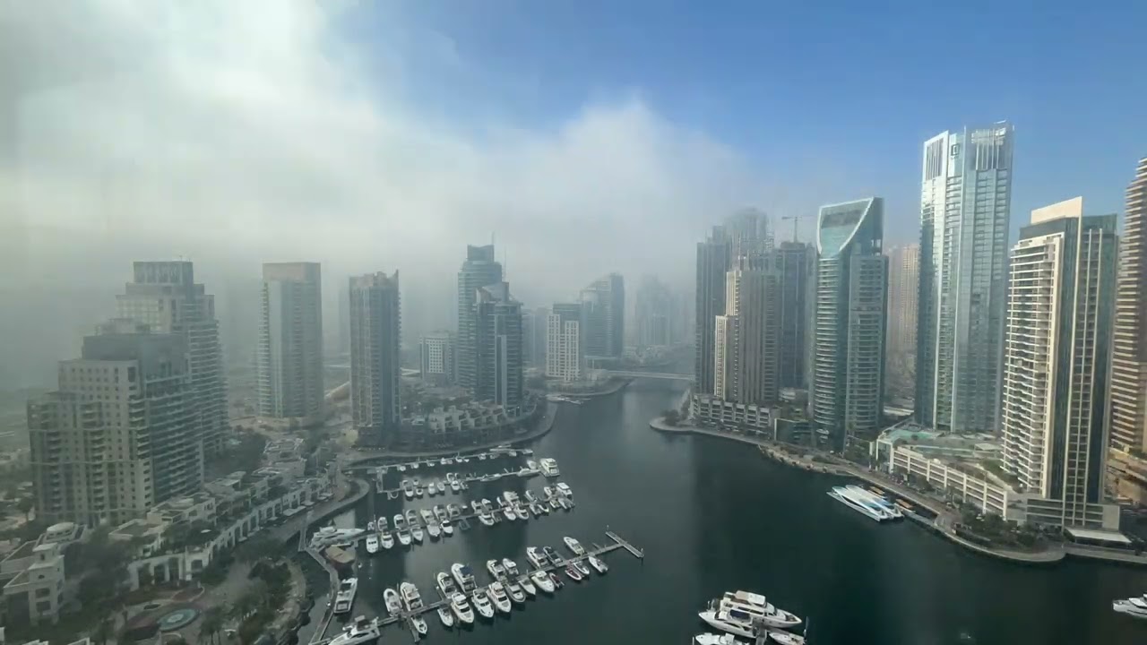 Dubai Marina in the Mist | Rare Fog Timelapse with Ambient Music