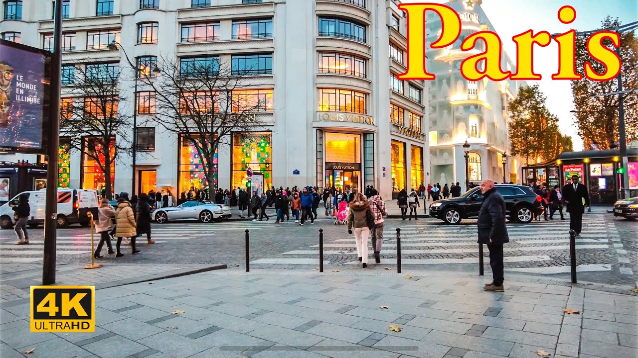 Paris, France🇫🇷 -Paris Evening Walk - January - 2023 4K HDR | Paris 4K | A Walk In Paris
