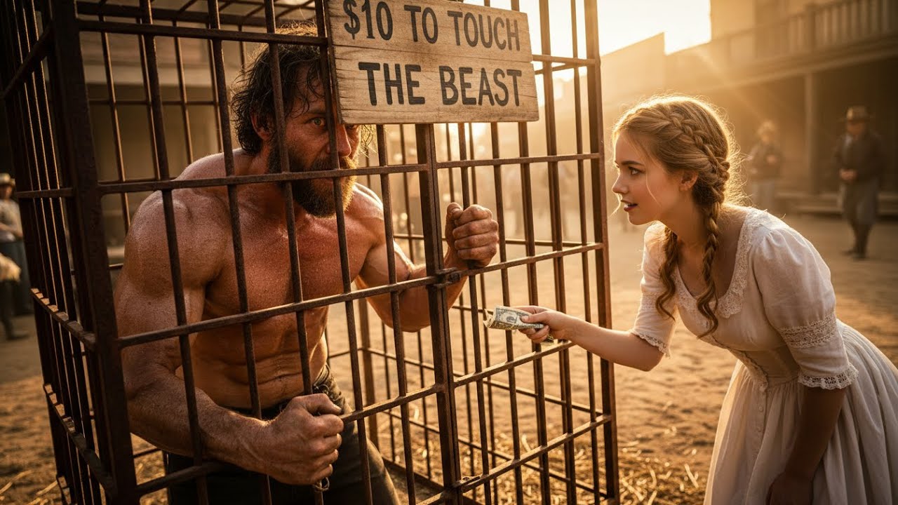 Everyone Feared the Mountain Man in the Cage-Until the Widow dared to Buy Him with Her Wedding ring