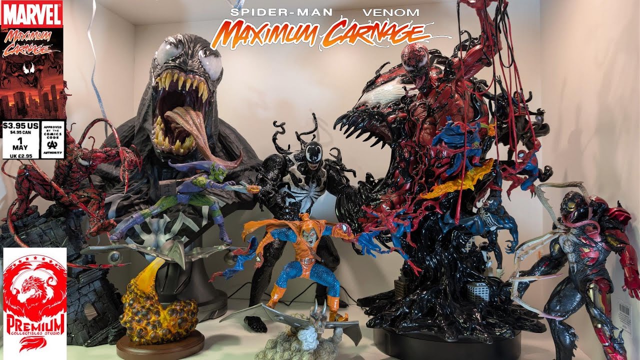 Сборка бюста Maximum Carnage и обзор статуэтки и диорамы злодея Человека-паука от PCS