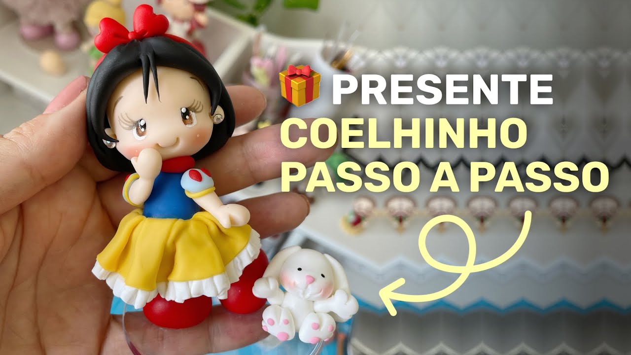 🎁PRESENTE🎁 Como fazer um coelho de biscuit PASSO A PASSO | Aquecimento Oficina Princesa Pop
