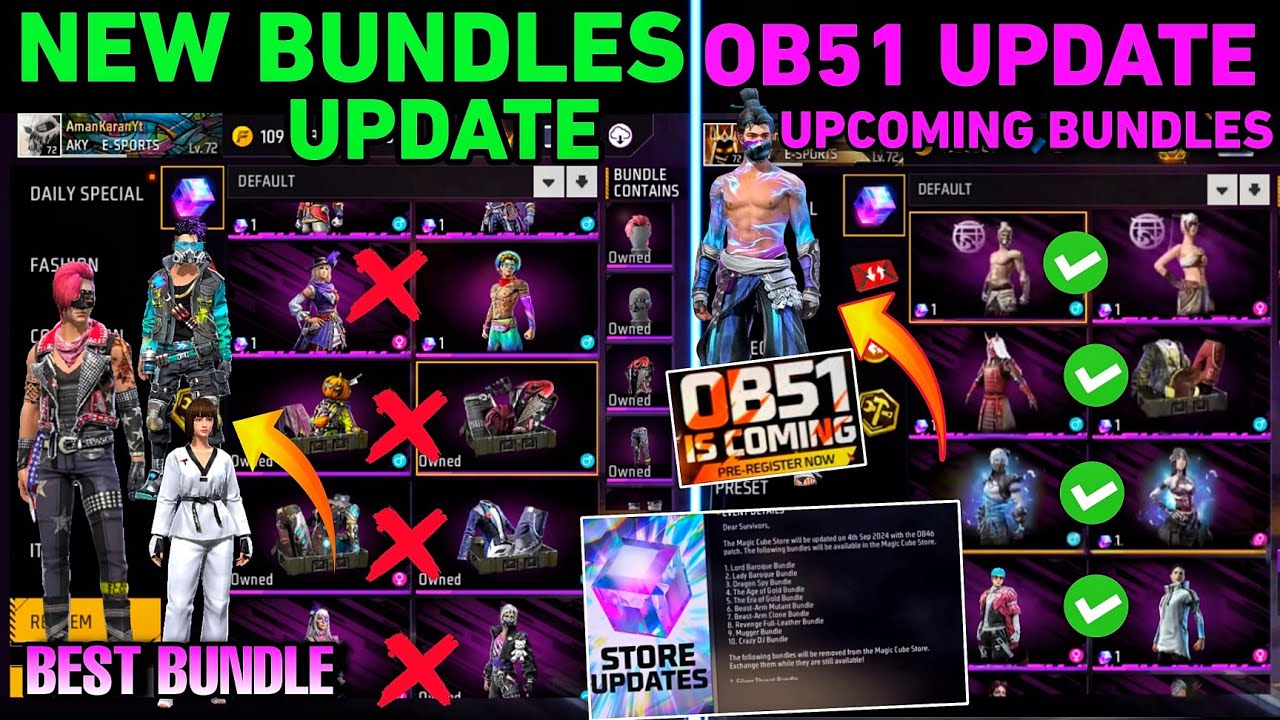Magic Cube Store Update | OB51 UPDATE 🤯🔥  New BEST Bundles 🔥 Store Update Free Fire Ff Max New Event