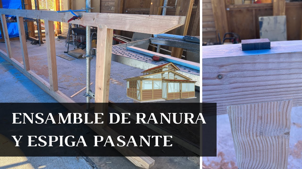 CERCHA de madera rectangular con ENSAMBLES de carpintería