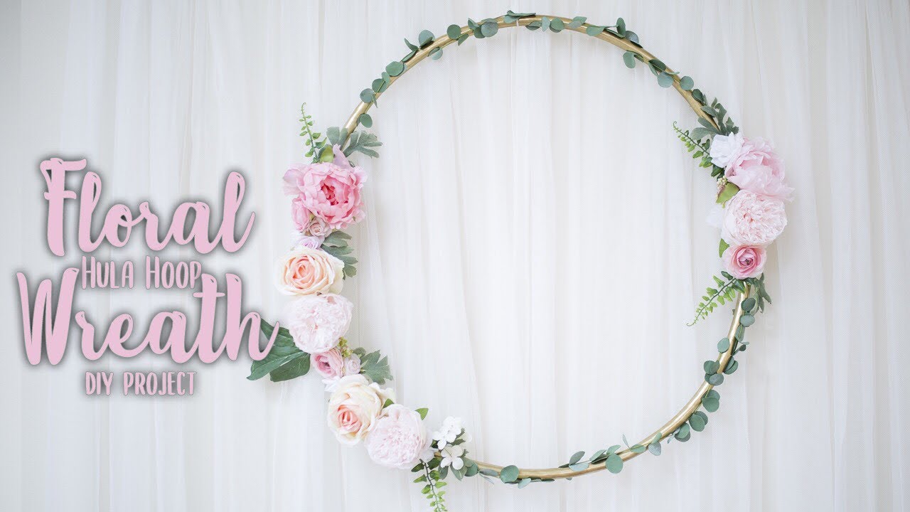 BABY SHOWER DIY | DIY PROJECT | FLORAL HULA HOOP WREATH