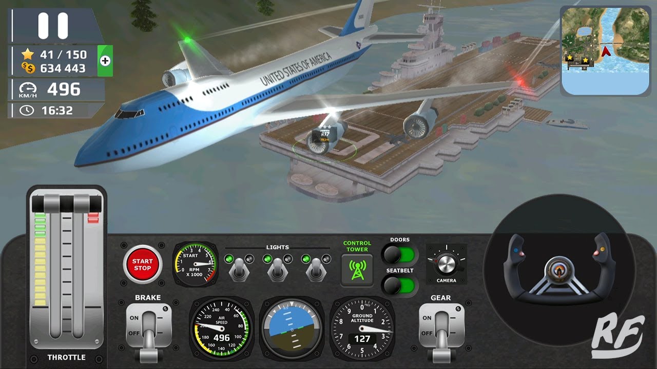Airplane Flight Pilot! Fly over the Beach