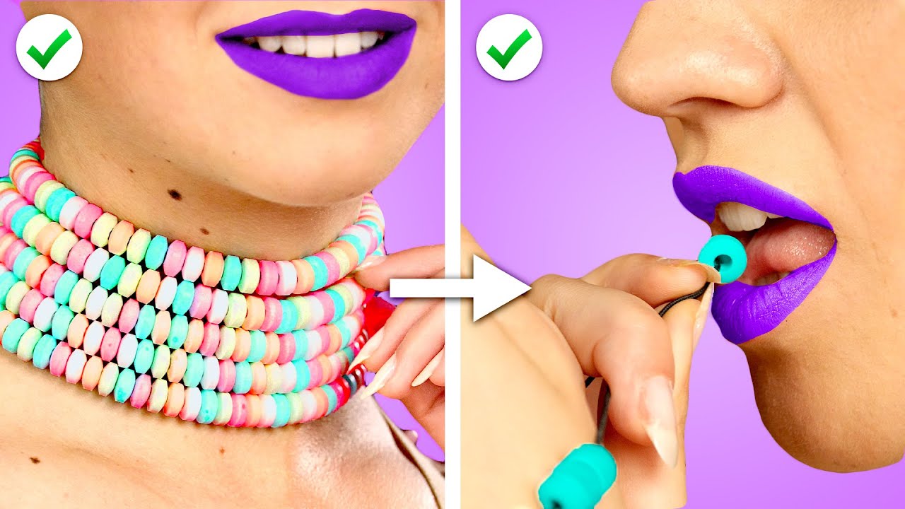 SNEAK SNACKS INTO A FASHION SHOW! 🍭 CÓMO COLAR COMIDA ADONDE SEA Trucos DIY y Situaciones Divertidas