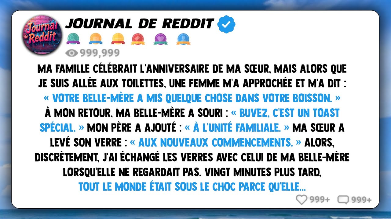 On fêtait l'anniversaire de ma sœur en famille, mais quand je suis allé aux chiottes, une meuf est..
