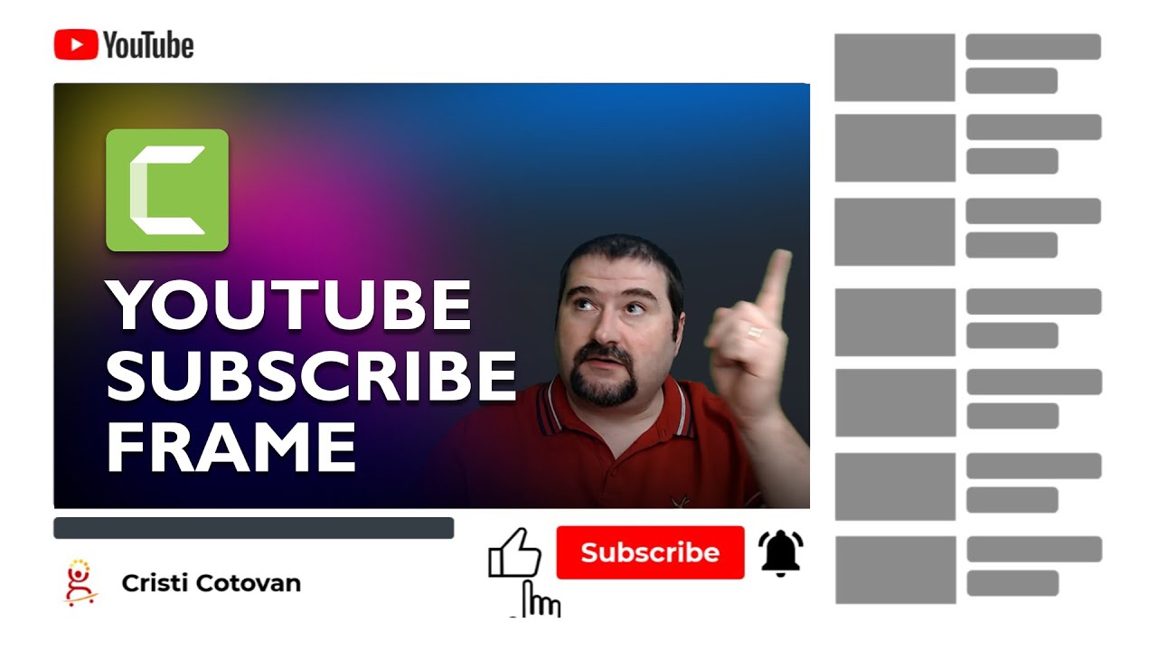 YouTube Animated Subscribe Frame | Camtasia Asset with Like and Bell Call to Action