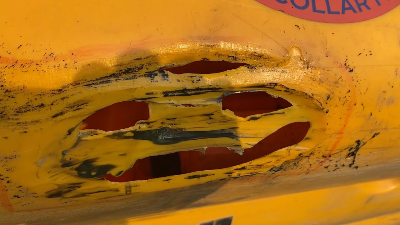 How to repair a hole in a kayak.
