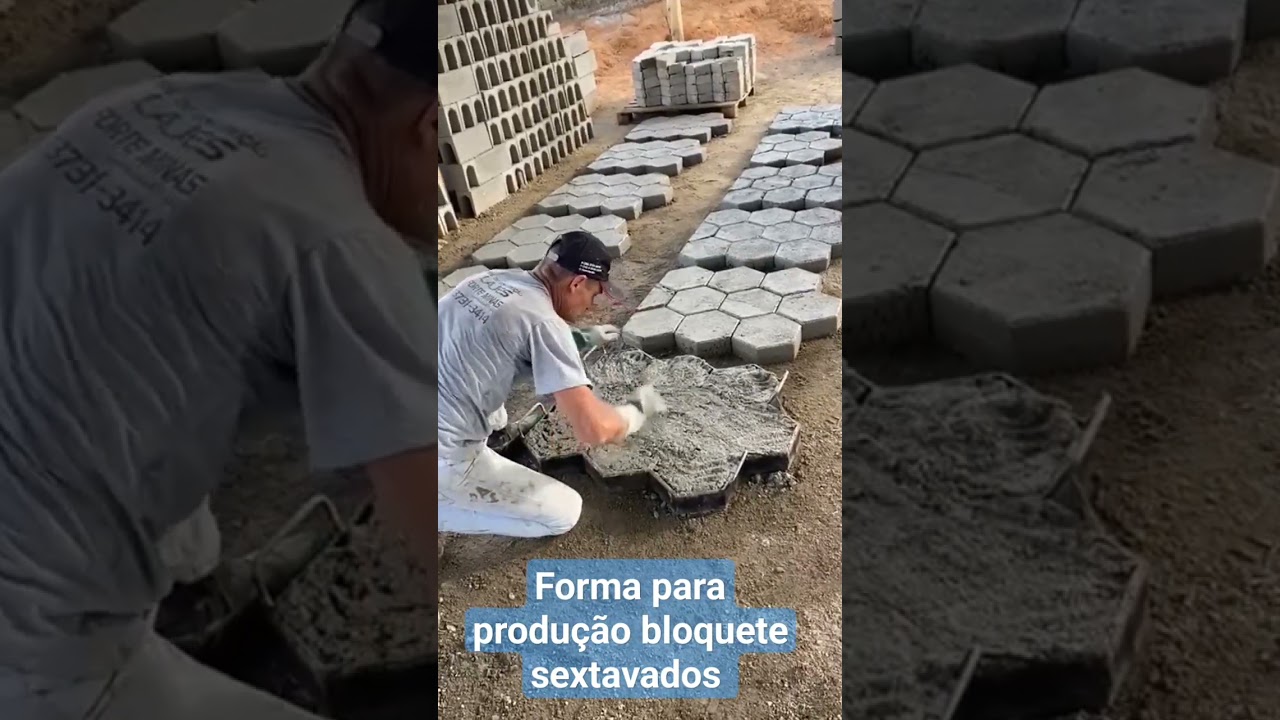 Forma para produ&ccedil;&atilde;o bloquetes sextavados 25x08cm riopardo formas