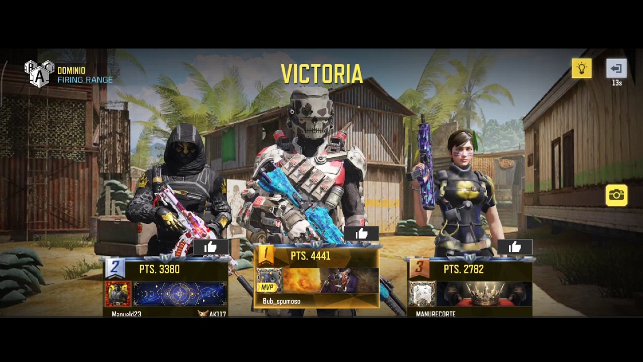 partida igualada en la nueva temporada de call of duty mobile de dominio en firing range