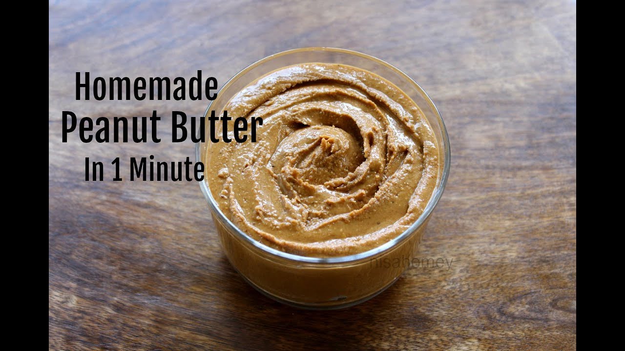 Homemade Peanut Butter In 1 Minute - How To Make Peanut Butter In A Mixie/Mixer Grinder