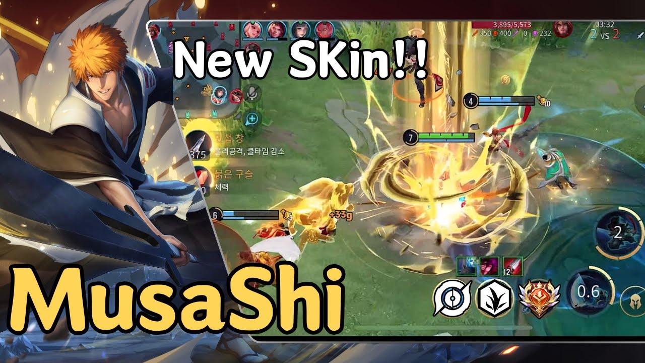 (Hok MusaShi) 레전드 애니메이션과 콜라보한 무사시 신스킨!! 생각 이상인데요?? / MusaShi JUG Play | 아너 오브 킹즈 | Honor of Kings