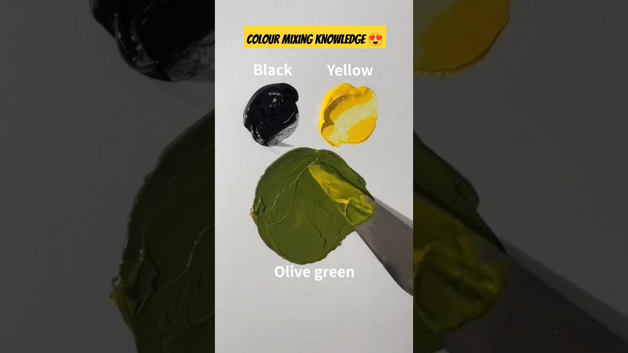 How to mix colours? 😍 Colour mixing | Olive green Colour | #trending #viral #short #shorts #art