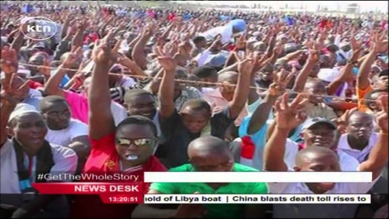 Edward Lowassa holds a massive rally in Tanzania ahead of the October polls