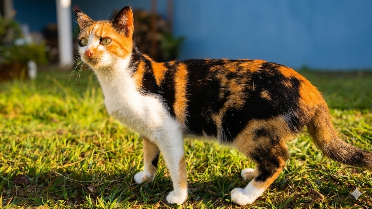 Calico Cat Wandering in the Garden 🌸 Aesthetic Nature & Soft Purrs