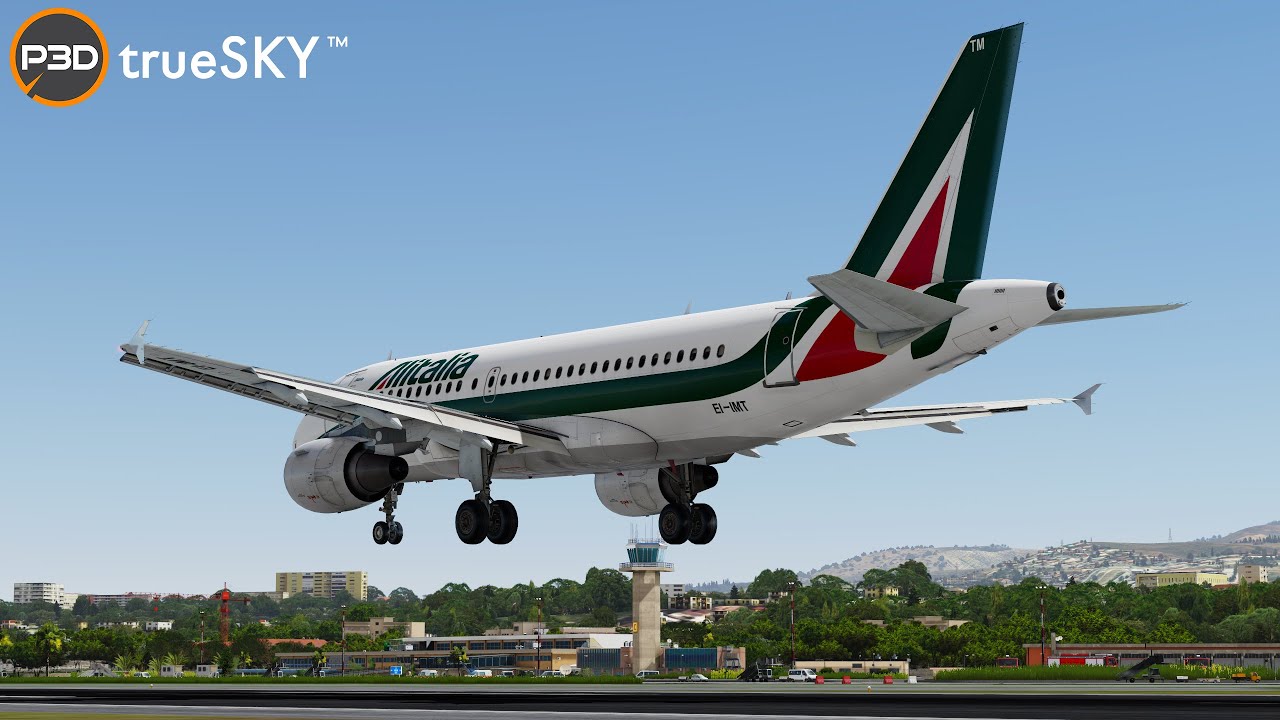 Prepar3D v5 | Awesome flight to Tailstrike Designs Reggio Calabria | Aerosoft A319 | trueSKY