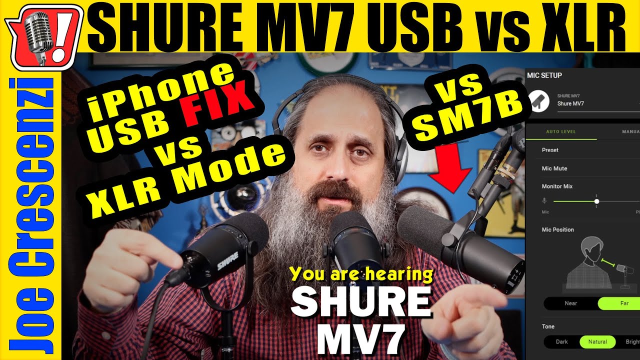 Shure MV7 USB vs XLR Fixing the iPhone iOS iPad Problem - Motiv App Doesn't Recognize it.