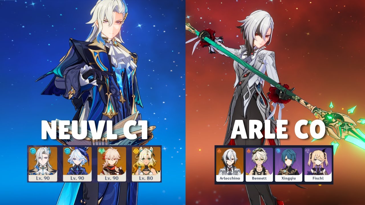 C1 Neuvillette Hypercarry and C0 Arlecchino | Spiral abyss 5.2 floor 12 Genshin Impact