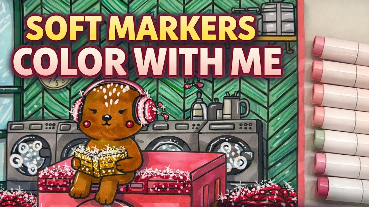 SOFT MARKER COLORING ASMR ✨ RELAXING COLORING SOUNDS FOR SLEEP, STUDY & STRESS RELIEF 