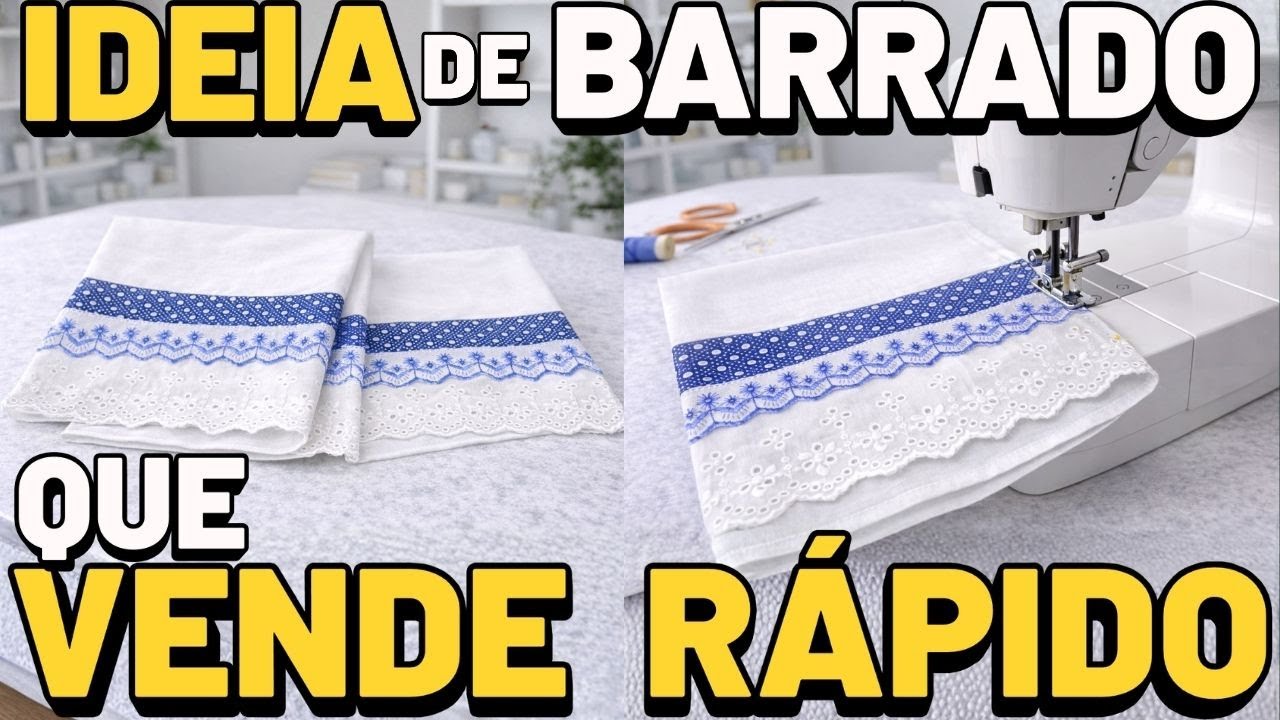Barrado em TECIDO com RETALHOS para Pano de Prato FÁCIL de Fazer e Vende Rápido