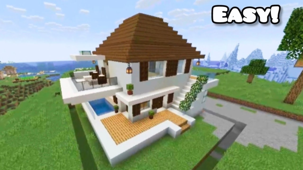 Minecraft How to build a morden house tutorial 