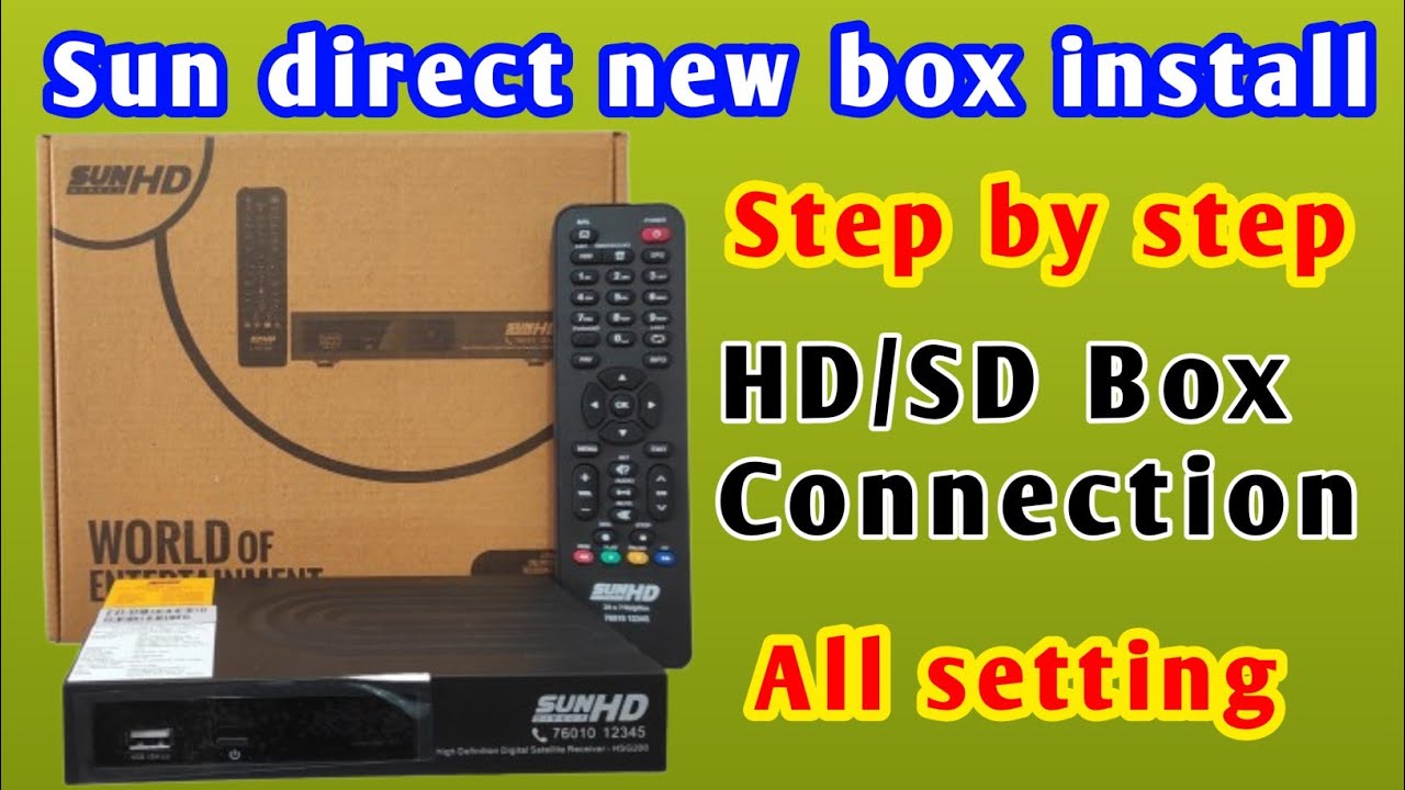 Sun direct new box install  || Sun direct new box connection || New Box install on Sun direct