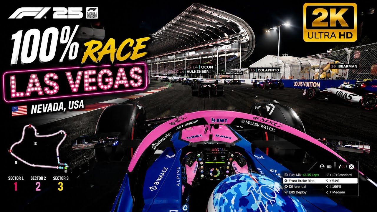 F1 25 | Pierre Gasly | Las Vegas GP | P20 → P2 PODIUM CHARGE | Full Race | PS5 | 2K 60FPS