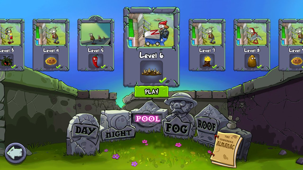 PLANTS VS ZOMBIES (POOL) LEVEL 6