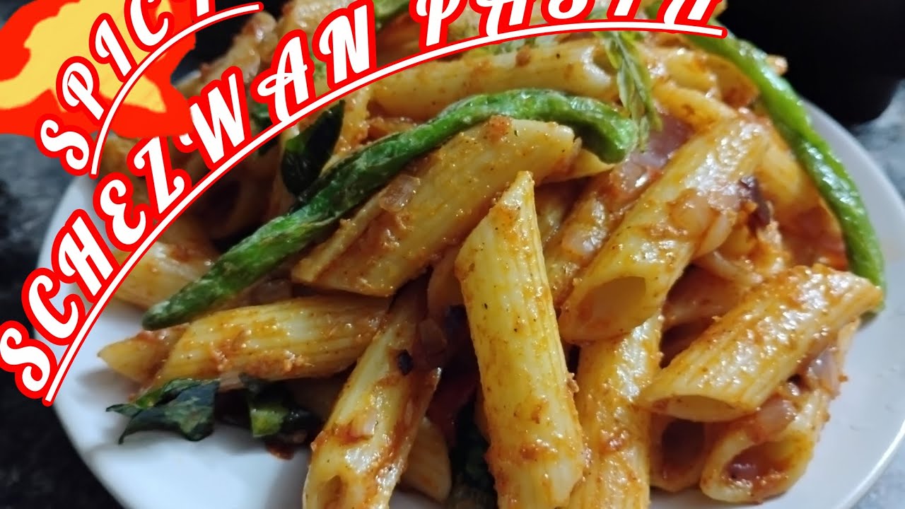 Spicy Schezwan pasta Pasta recipe hot and spicy pasta Schezwan pasta