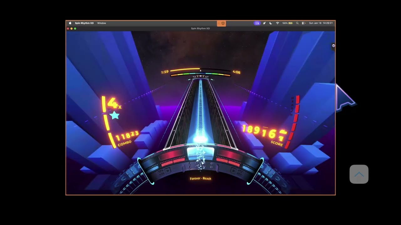 Spin Rhythm XD Ep. 1689: Reach - Forever. 388K score. Level 1597.