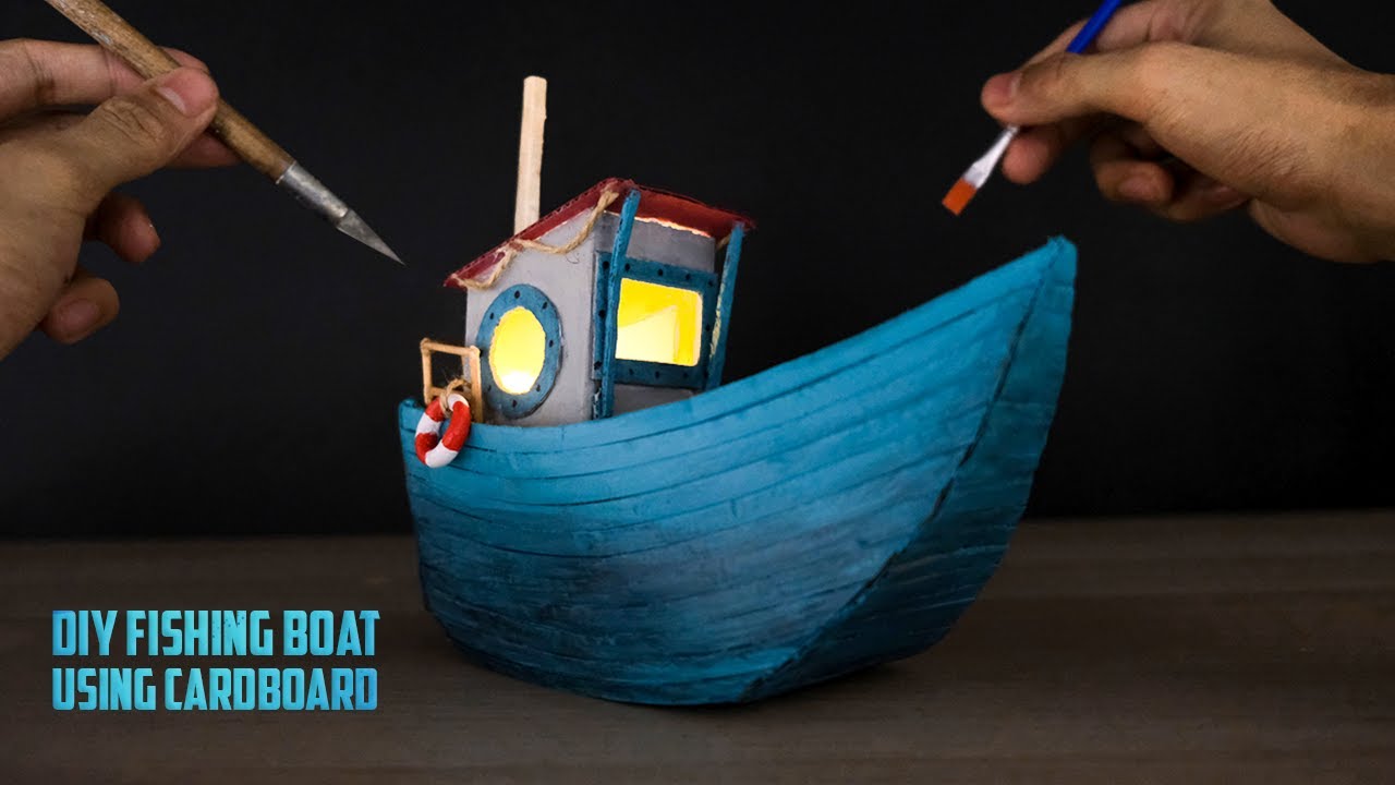 DIY I How to Make a Fishing Boat Using Cardboard