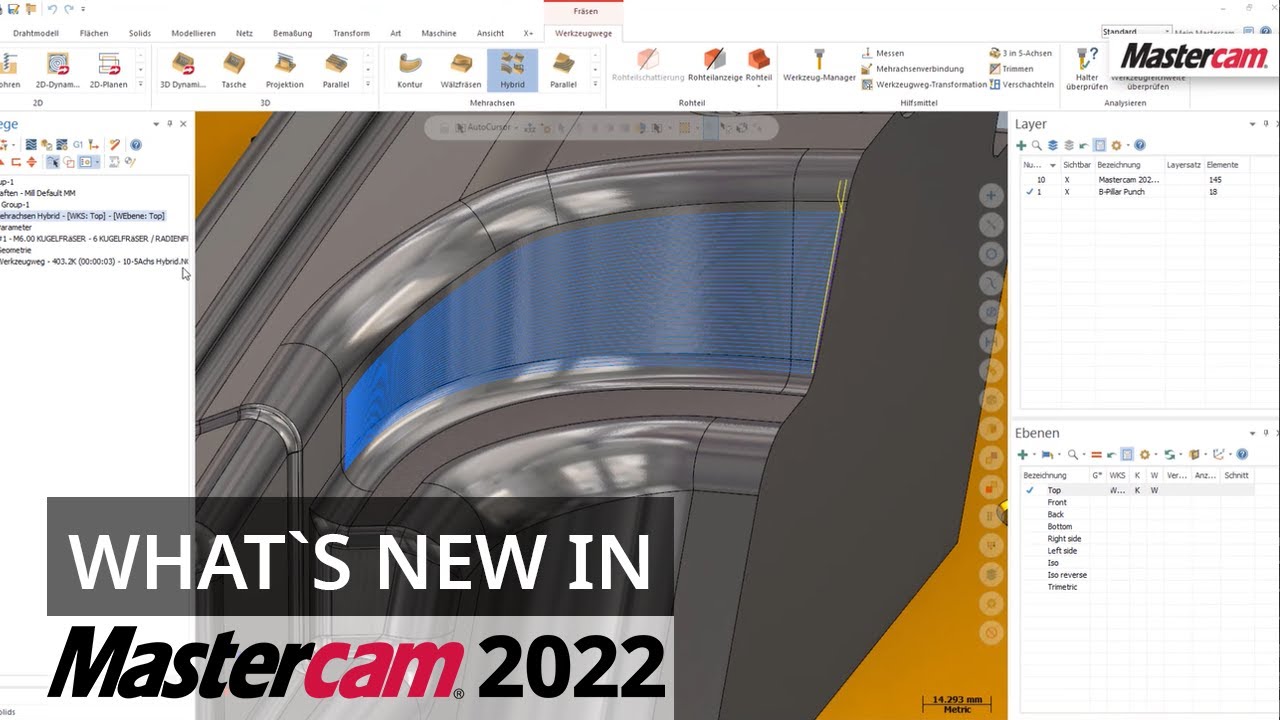 Mastercam 2022: Neuer Mehrachsen-Werkzeugweg 5-Achs-Hybrid  | CAD/CAM-Software