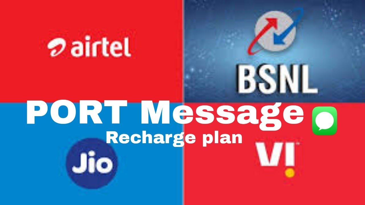 Sim Port Karne Ke Liye Sabse Sasta Recharge Port SMS Send Jio Airtel Vi Bsnl Validity Plan