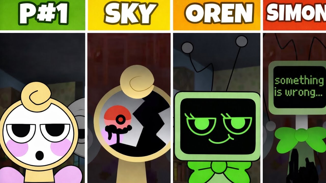Incredibox Sprunki P#1 | Sky vs Oren vs Simon – Glitch Evolution Comparison