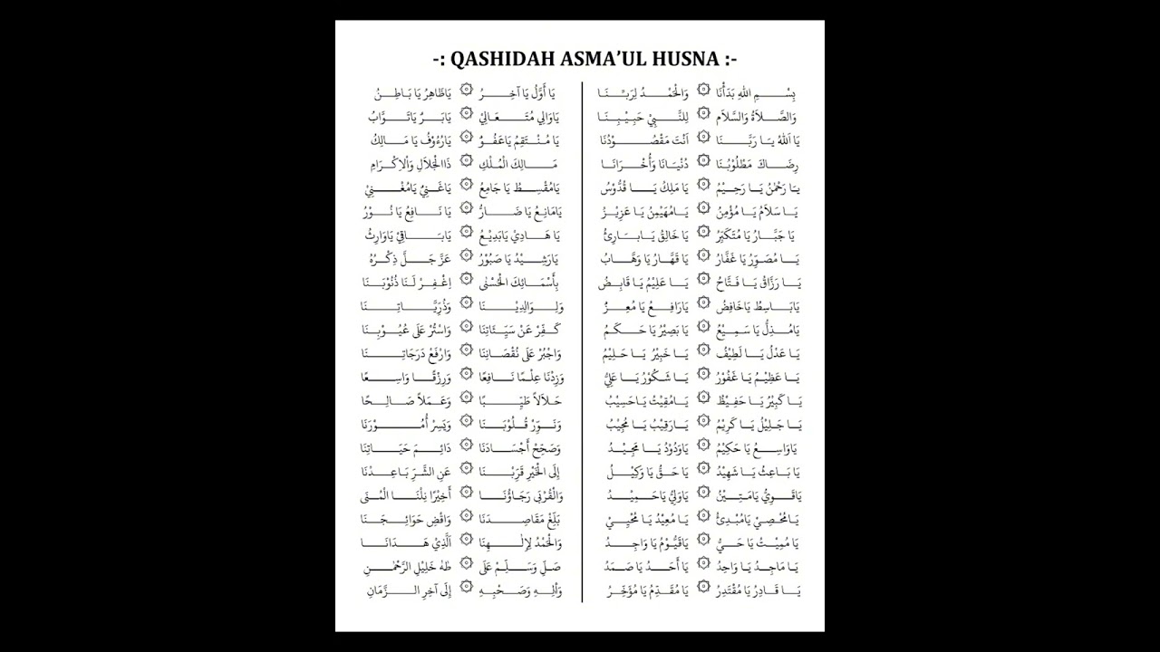 Asmaul Husna Nada 1 dan doa belajar 
