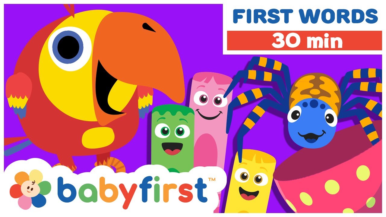 Toddler Learning Video w Color Crew & Larry | Baby Learning First Words & ABC | Baby First TV