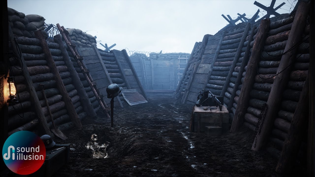 The Great War - WW1 Trench Ambience - Distant Artillery