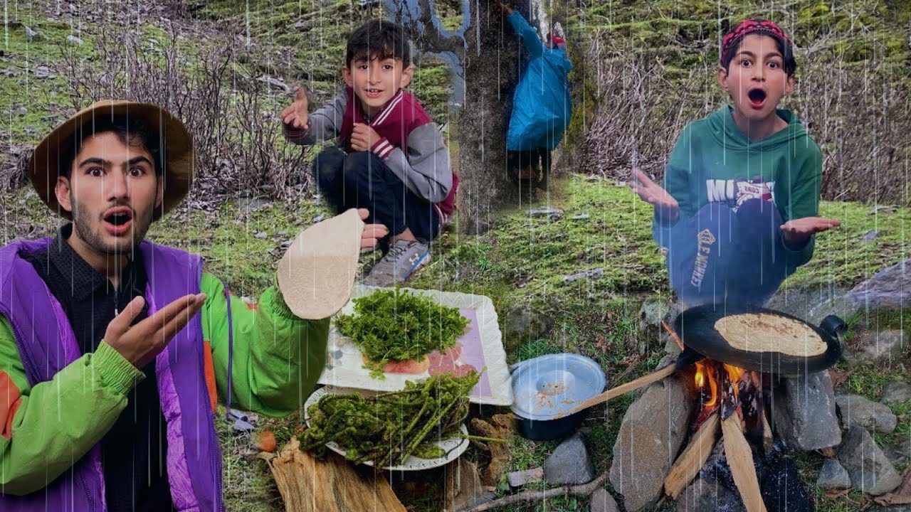 Wild Cooking Adventure in Neelum Valley 😲||Hailstorm Chaos in the Jungle! 😭