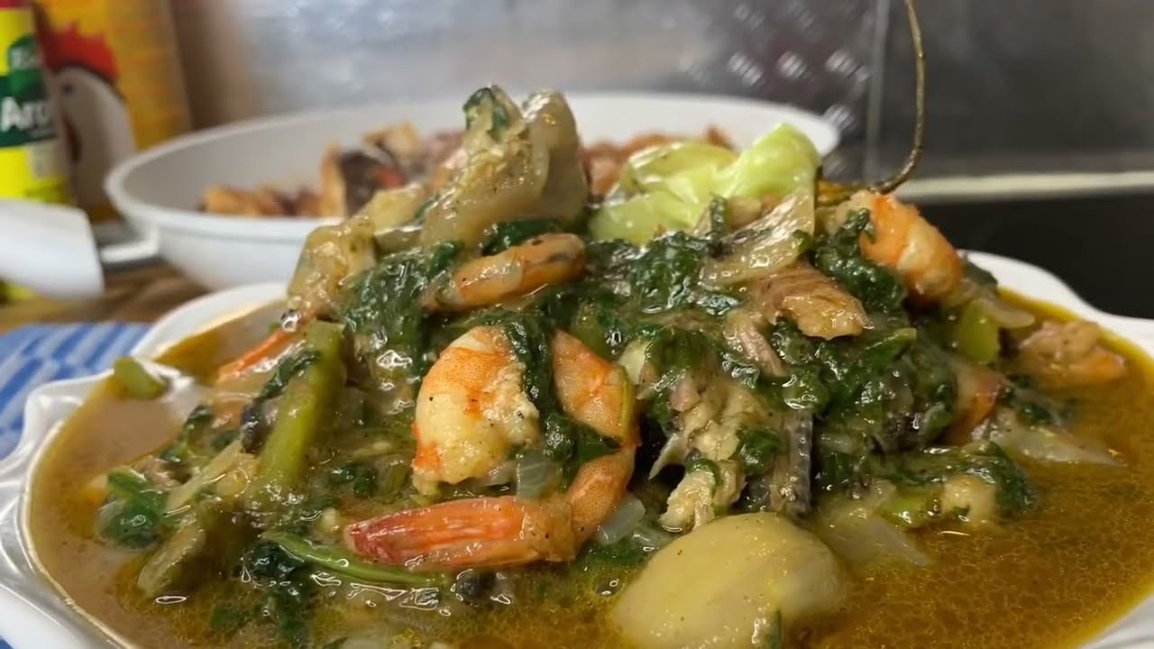 Épinards:Recette de légumes verts sans bicarbonate très simple et délicieux avec CREVETTES 😋