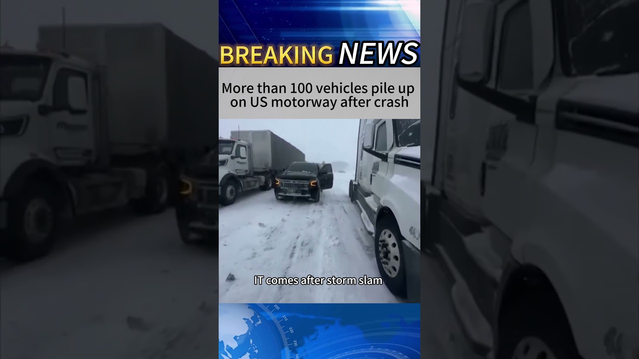 A 100-vehicle pile-up closed a major Michigan highway. Multiple injuries reported❄️🚗 