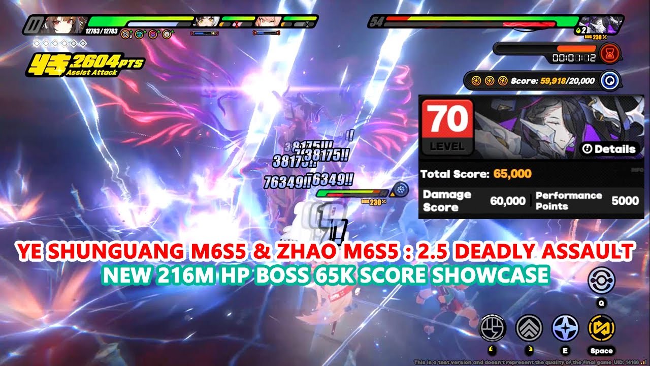 Ye Shunguang M6S5 & Zhao M6S5 : 2.5 Deadly Assault : New 216M HP Boss 65k Score Showcase