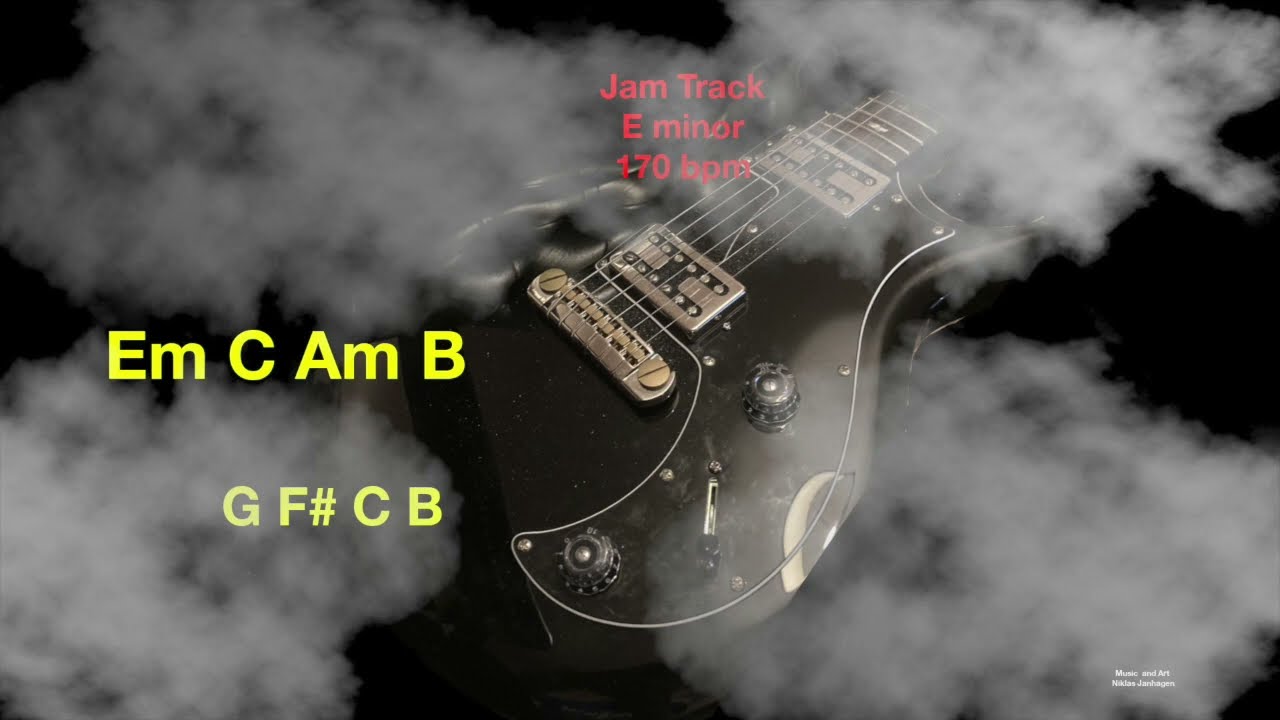Backing Track 170bpm Emin hard rock for guitar