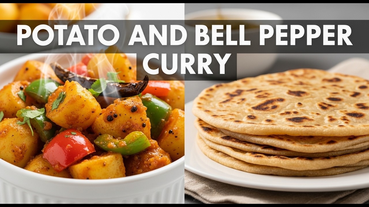 The Best 15-Minute Sehri Recipe! Potato and Bell Pepper curry with Crispy Paratha