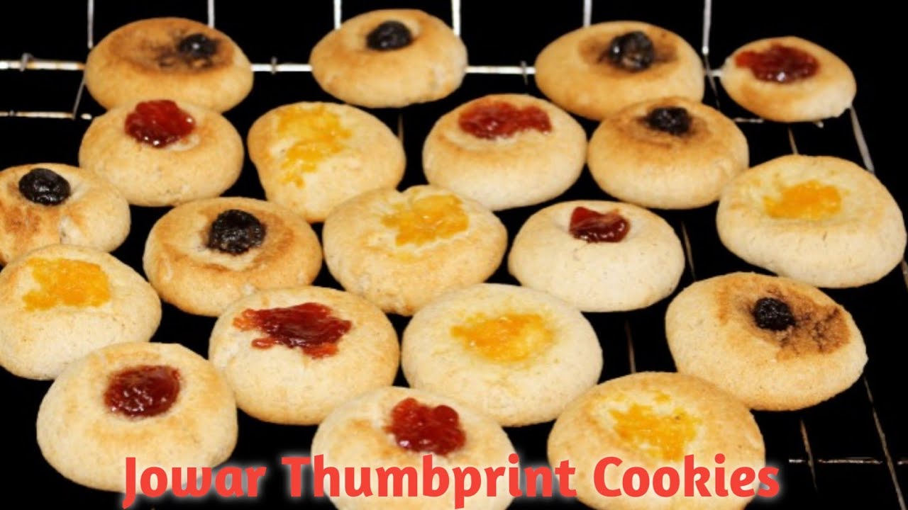 Eggless Jowar Thumbprint Cookies with Fresh Fruit Crush🫐🍓🍊 | Rich Homemade Wholesome Vibes