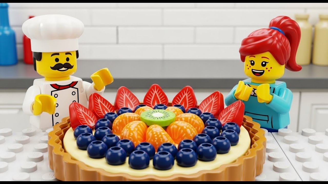 ASMR LEGO Food: Professional Fruit Tart Decorating 🥧🌈
