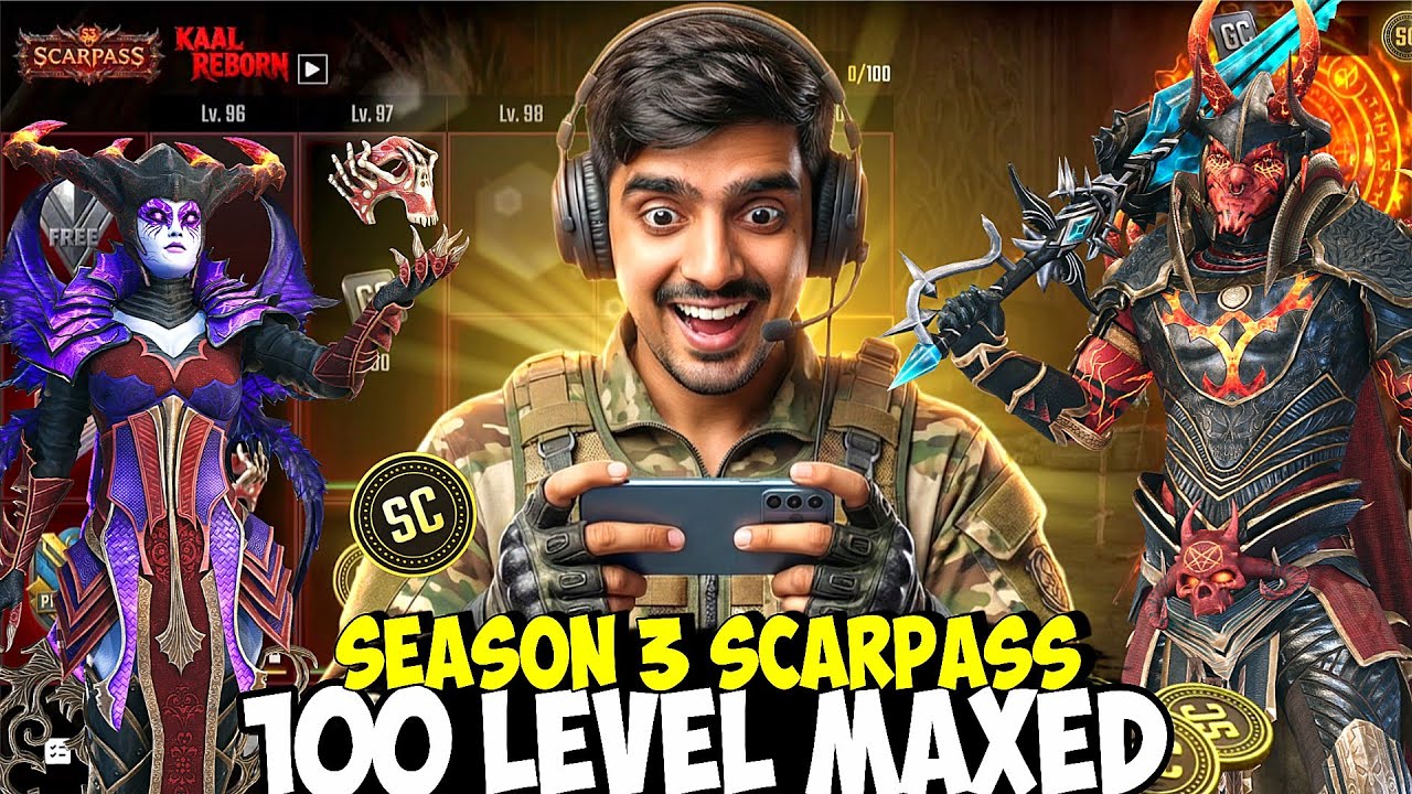 Scarfall 2.0 Season 3 Scarpass Full Maxed Out 🔥 Kaal Reborn ScarPass Full 100 Level Max