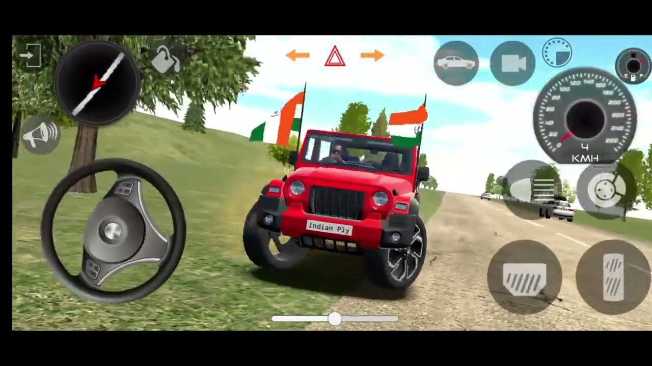Modified Thar Rox 🇮🇳Indian Simulator 3d Game Video 😎red colour 😎Offroading video on thar #offroad4x4